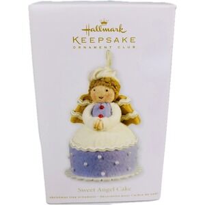 Hallmark Sweet Angel Cake Keepsake Ornament New Purple White Fabric 2012
